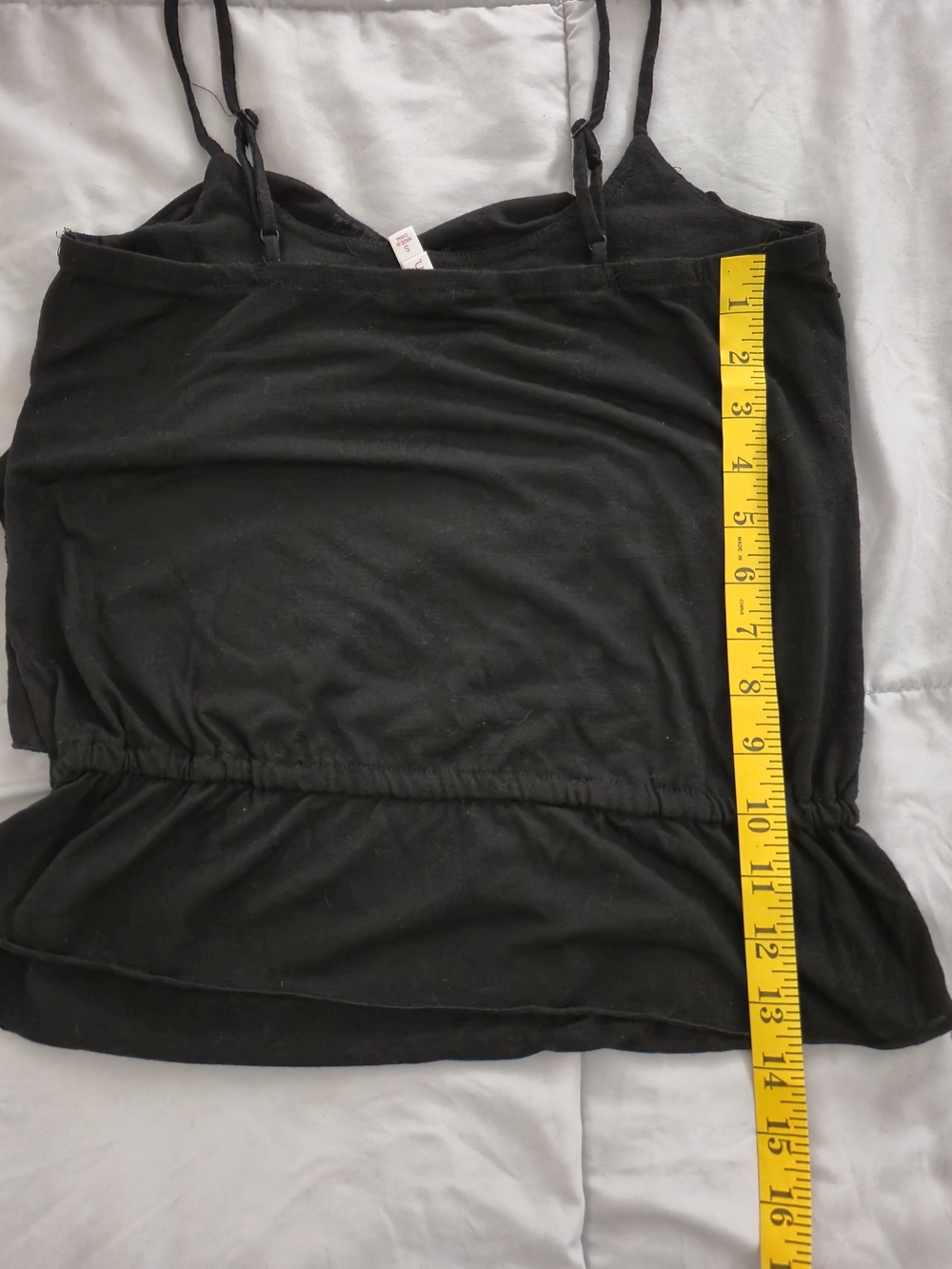 Xhilaration Y2K Black Tiered Ruffle Cami Top Smocked Waist Fairycore Coquette - Picture 6 of 7